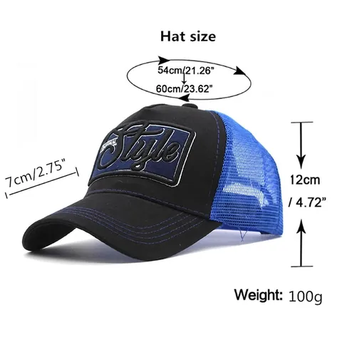 Trucker Hut Mesh Baseball Kappe Baumwolle Bestickt Style Patch Verstellbar Snapback Atmungsaktiv Outdoor Sonnenschutz Unisex