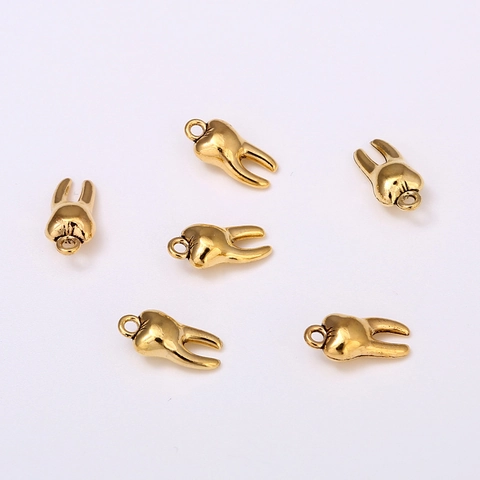 Pendants De Dents Vintage Alliage De Zinc Galvanisé Retro Charms Pour Fabrication De Bijoux DIY Bracelet Collier