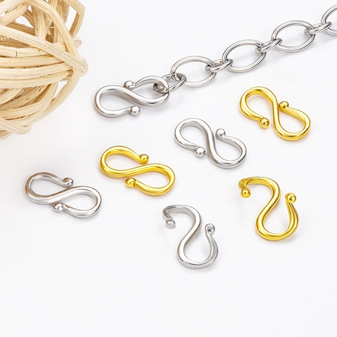 Ganchos En S Conectores De Acero Inoxidable Para Collar Pulsera Fabricación De Joyas DIY Chapado Al Vacío Impermeable