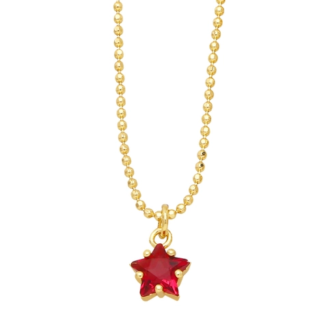 Collana Con Ciondolo A Stella In Rame Placcato Oro Con Zircone Incastonato Catena A Sfere Gioielli Chic Per Donne Ragazze