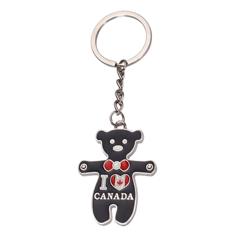 Portachiavi Souvenir Del Canada Lega Di Zinco Orso Alce Cartone Animato Foglia D'Acero Regalo Viaggio Ciondolo Metallo