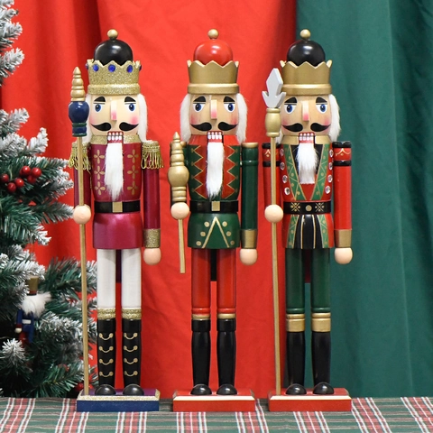 Nussknacker Soldat König Holz Ornament Handbemalt Weihnachtsdeko Festliche Haus Deko Traditionelle Figur