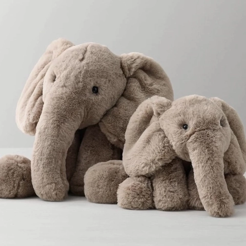 Cute Elephant Plush Toy Soft Stuffed Animal Soothing Doll For Kids Babies Prone Posture Home Decor Gift