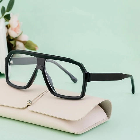 Fashion Square Frame Sunglasses UV400 Protection Large PC Propionate Metal Core Temples Trendy Shades Men Women