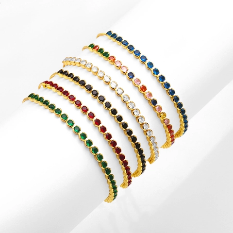 Adjustable Bracelet Copper Gold Plated Cubic Zirconia Micro Pave Retro Fashion Jewelry For Women Niche Design