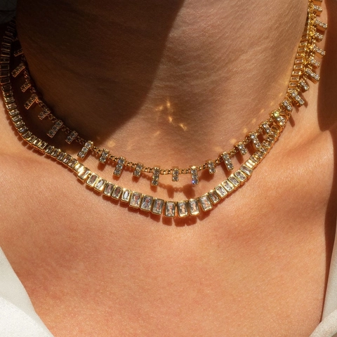 Collana Con Pendente A Forma Di Y In Rame E Zirconia Catena Lunga Geometrica Gioielli Da Donna