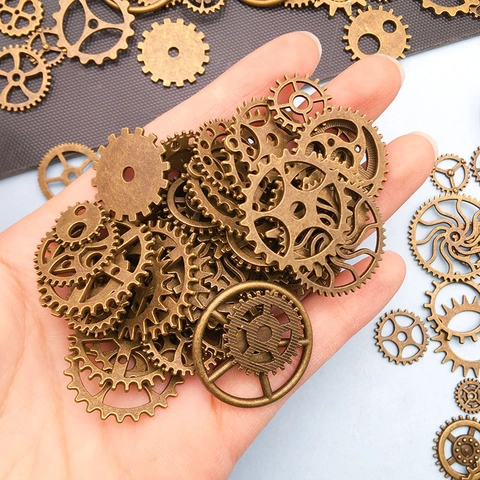 Steampunk Gear Charms Alloy Metal Mixed Clock Gears Wheel Pendants For DIY Jewelry Making Crafts Scrapbooking Vintage Industrial