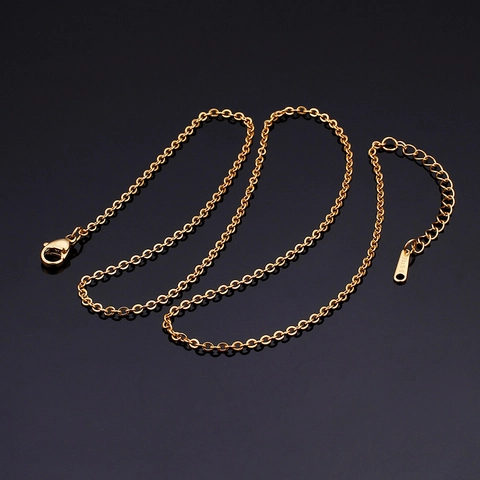 Collar De Cadena Rolo De Acero Inoxidable Eslabón De Cadena En O Clásico Con Cierre De Langosta Y Cadena De Extensión
