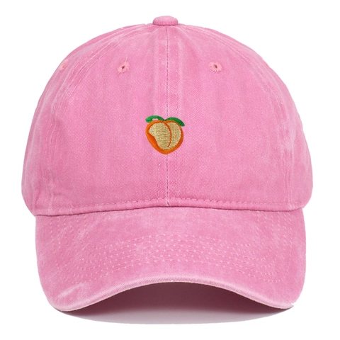 Cappello Da Baseball Con Ricamo Pesca Cotone Lavato Vintage Dad Hat Protezione Solare Regolabile Unisex Casual Sport