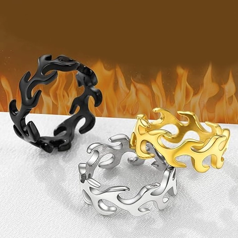 Vlam Ring Roestvrij Staal Hol Brandend Ontwerp Hip Hop Punk Stijl Band Sieraden Voor Mannen Vrouwen