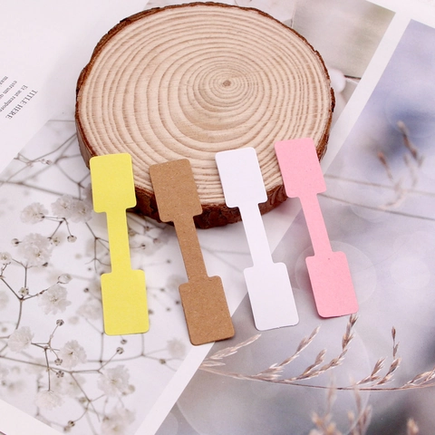 Jewelry Price Tags Self Adhesive Blank Labels For Rings Necklace Glasses Cardboard Display Kraft Paper Multicolor
