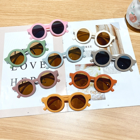 Kids Round Frame Sunglasses PC AC Retro Colorful UV Protection Outdoor Fashion Eyewear For Boys Girls