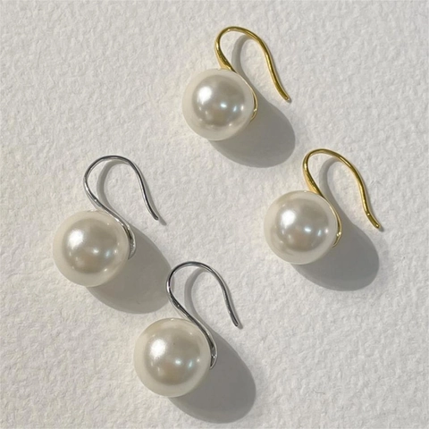 Minimalistische Künstliche Perlenohrringe Mit 925 Sterling Silber Haken Eleganter Koreanischer Stil Schmuck Für Damen