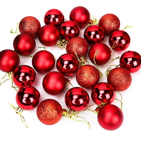 Christmas Ball Ornaments Electroplated Plastic Shiny Matte Glitter Baubles For Holiday Xmas Tree Decoration