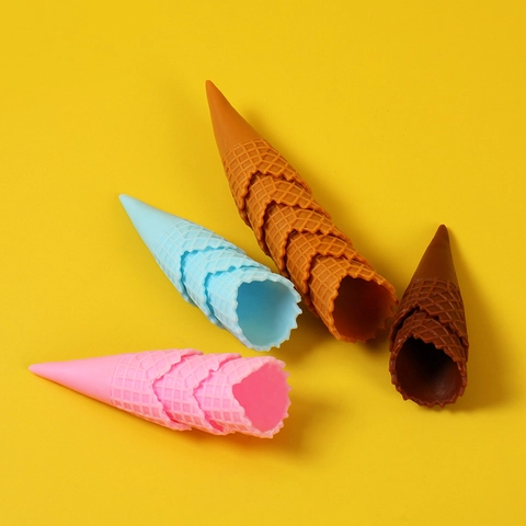 Simulation Ice Cream Cone Mini Artificial Food Model PVC Waffle Texture For DIY Decor Photography Props Dollhouse Accessories