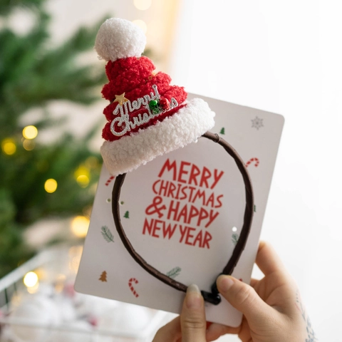 Cerchietti Natalizi Corna Cappello Babbo Natale Omino Di Panpepato Fermagli Per Capelli In Peluche Copricapo Da Festa Ragazze