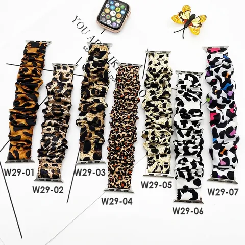 Ελαστικό Υφασμάτινο Λουράκι Ρολογιού Scrunchie Ανταλλακτικό Λουράκι Λεοπάρ Ζέβρα Μόδα Για Γυναίκες