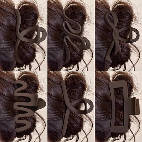 Große Haarklammern Matt Frosted Kunststoff Haargreifer Starker Halt Geometrische Schleife Haar-Accessoire Für Damen