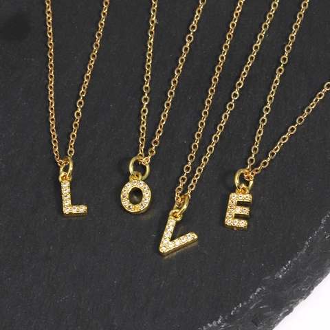 Dames Ketting Met Initiaalletter Hanger Zirkonia Koperen Vergulde Verstelbare O-Ketting Sieraden Accessoire Cadeau