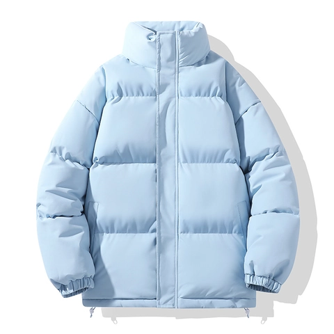Women Quilted Puffer Jacket Stand Collar Zip Up Warm Oversized Solid Color Cotton Padded Winter Coat Outerwear