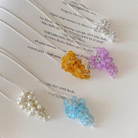 Ketting Met Druiventros Hanger Kleurrijke Glazen Kralen Koperen Slangenketting Sleutelbeenketting Voor Dames Elegante Sieraden