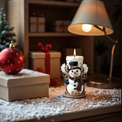 Stampo In Silicone Pupazzo De Neve Di Natale Stereo Produzione Di Candele Fai Da Te Sapone Fatto A Mano Tema Inverno Decor