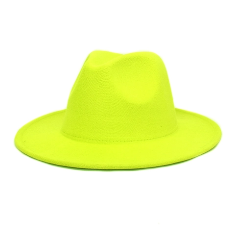 Vintage Fedora Hat Solid Color Wide Brim Woolen Felt Jazz Cap For Women Men Autumn Winter Fashion Stage Accessories