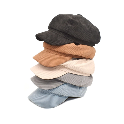 Retro Corduroy Newsboy Cap Oktagonal Hut Vintage Britischer Stil Winter Warme Cabbie Mütze Für Damen Und Herren
