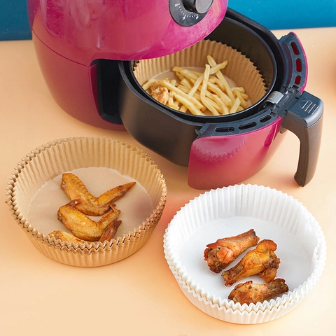 Air Fryer Einweg Papier Einlagen Antihaft Rund Silikonölpapier Zum Backen Braten Mikrowelle Ölbeständig