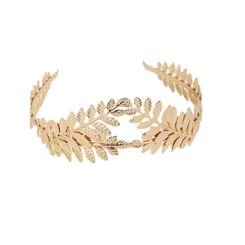 Cerchietto In Metallo Vintage Foglia Di Alloro Ramoscello D'Ulivo Dea Romana Stile Barocco Accessorio Capelli Donna