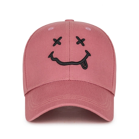 Casquette De Baseball Brodée Visage Drôle Yeux X Langue Sortie Ajustable Mélange De Polyester Et Coton Chapeau Streetwear