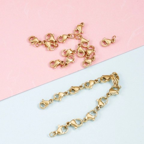 Lobster Clasps 304 Stainless Steel DIY Jewelry Making Connectors Polished Durable Accessory For Necklaces Bracelets