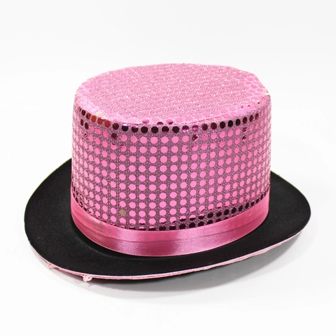 Haut-De-Forme À Paillettes Chapeau Magicien Scène Jazz Avec Ruban Satin Costume Vintage Pour Adultes