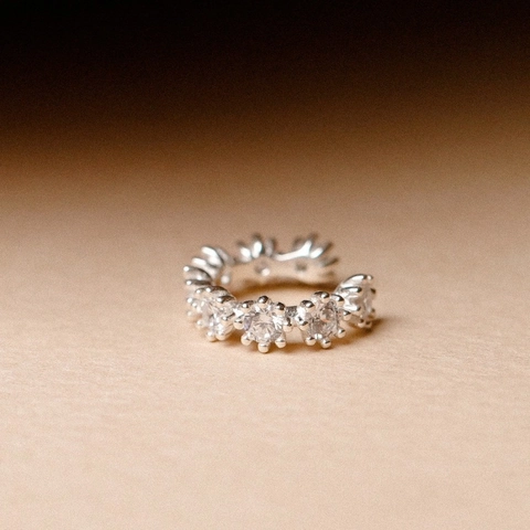 925 Sterling Silver Rhinestone C-Shaped Ear Cuffs For Women Non-Pierced Geometric Gold Silver Ear Bone Clip Earrings Jewelry