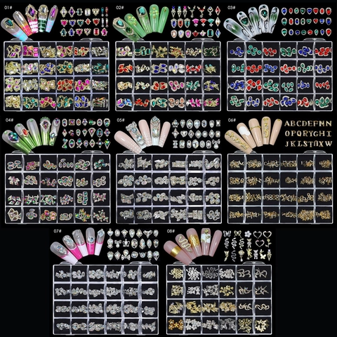 Ciondoli Per Unghie In Lega E Strass Misto Zircone Farfalla Cuore Serpente Forme Decorazioni Per Manicure 3D Per Salone Fai Da Te