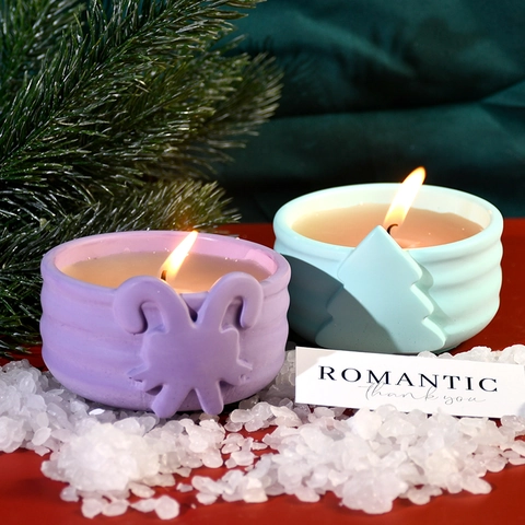 Moule En Silicone Boîte De Rangement De Noël DIY Bougeoir Moulage Résine Époxy Plâtre Flocon De Neige Arbre Cœur