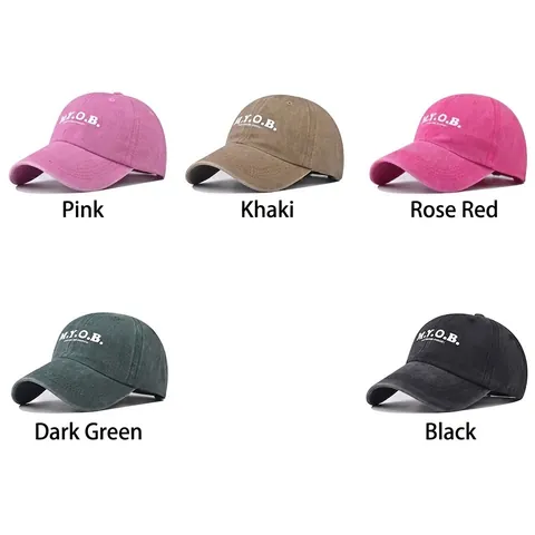 Honkbalpet Gewassen Katoen Distressed Vintage MYOB Borduurwerk Buiten Zonnescherm Verstelbare Gesp Dad Hat Unisex