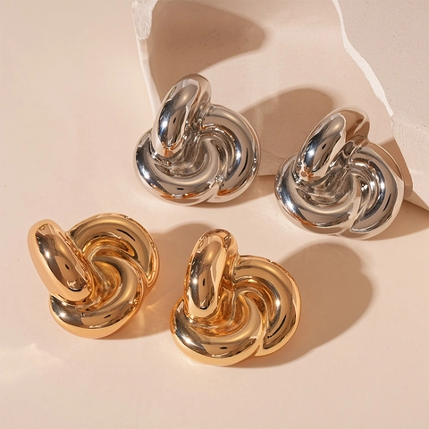 Legierung Knoten Ohrstecker Mit 925 Sterling Silber Ohrring Stecker Schwermetall Geometrisch Verdreht Chic Schmuck Für Damen