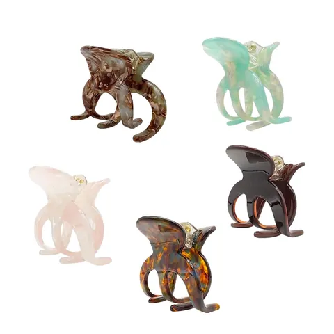 Molletta Per Capelli In Acetato Francese Design Marmorizzato Tartarugato Presa Forte Shark Clip Per Donna Accessori Per Acconciature