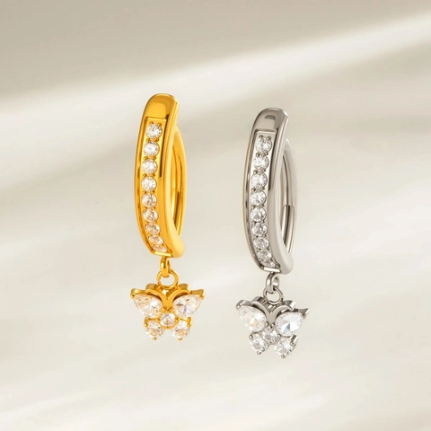 Schmetterling Anhänger Bauchnabelpiercing G23 Titan Zirkon Eingelegt Nabelpiercing Körperschmuck Damen Sexy Accessoires