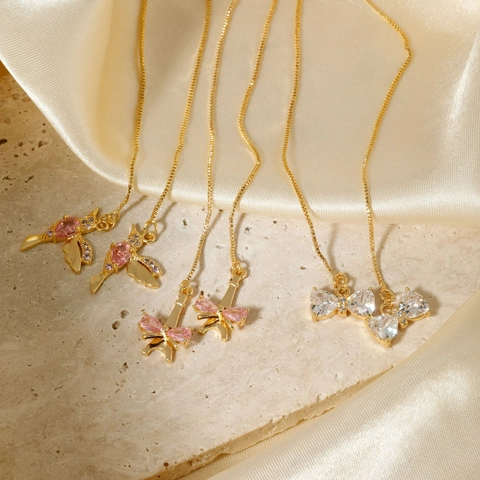 Boucles d'Oreilles Longues Traversantes en Cuivre et Strass Style Coréen Design Oiseau Étoile Tour Eiffel Nœud pour Femme