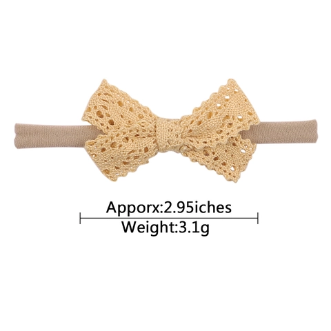 Bandeaux En Nylon Pour Bébés Filles Haute Élasticité Dentelle Douce Crochet Noeud Cheveux Pour Nourrissons Style Princesse