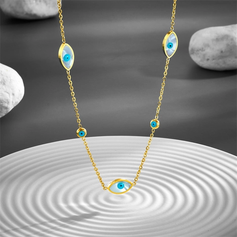 Boze Oog Hanger Ketting 18K Verguld Roestvrij Staal Elegante Sieraden Voor Dames