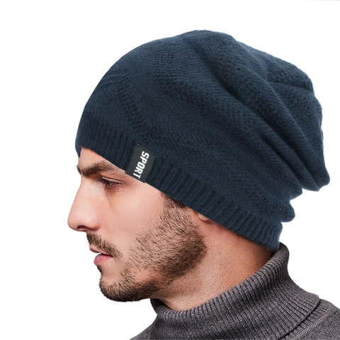 Winter Beanie Mütze Dick Gefüttert Strickmütze Wellenmuster Warm Sportlicher Stil Für Draußen