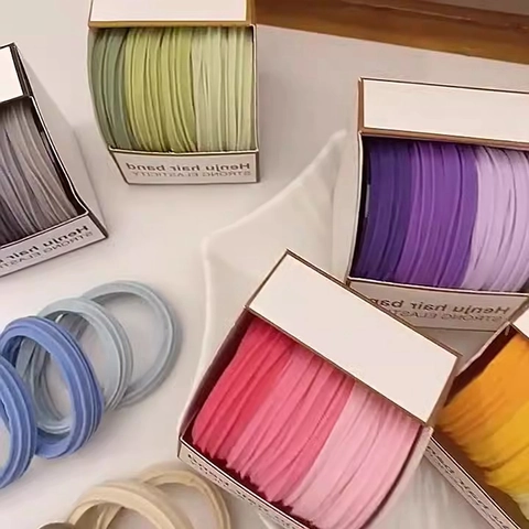 Seamless Gradient Color Hair Ties High Elasticity Fabric Ponytail Holders Soft Damage Free Scrunchies For Women Girls