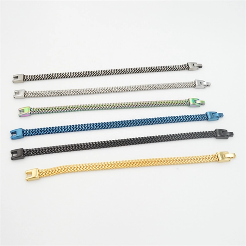 Men Titanium Steel Bracelet Braided Wheat Ear Chain Retro Punk Stainless Steel Jewelry For Boys Fashion Accessory