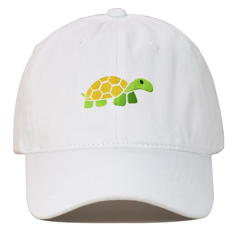 Turtle Embroidery Washed Cotton Baseball Cap Vintage Distressed Dad Hat Adjustable Sunshade Outdoor Sport Men Women