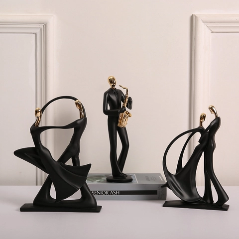 Figurine Di Musicista Moderno Minimalista Astratto Musica Personaggio Statua Resina Banda Ornamenti Casa Ufficio Scrivania