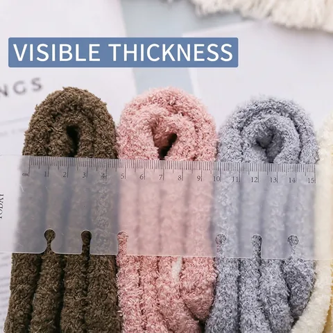 Damen Korallenfleece Schlafsocken Winter Dick Warm Bodensocken Cartoon Tierohren Herzmuster Plüsch Home Socken