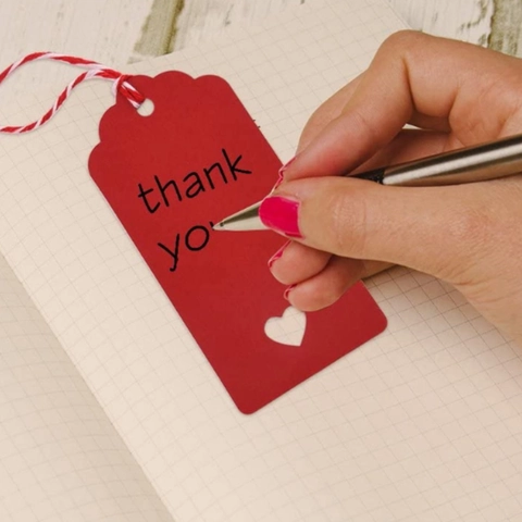 Gift Tags Kraft Paper Heart Shape Cutout Scalloped Edge For Valentine Day Wedding Party Birthday Message Label Cards